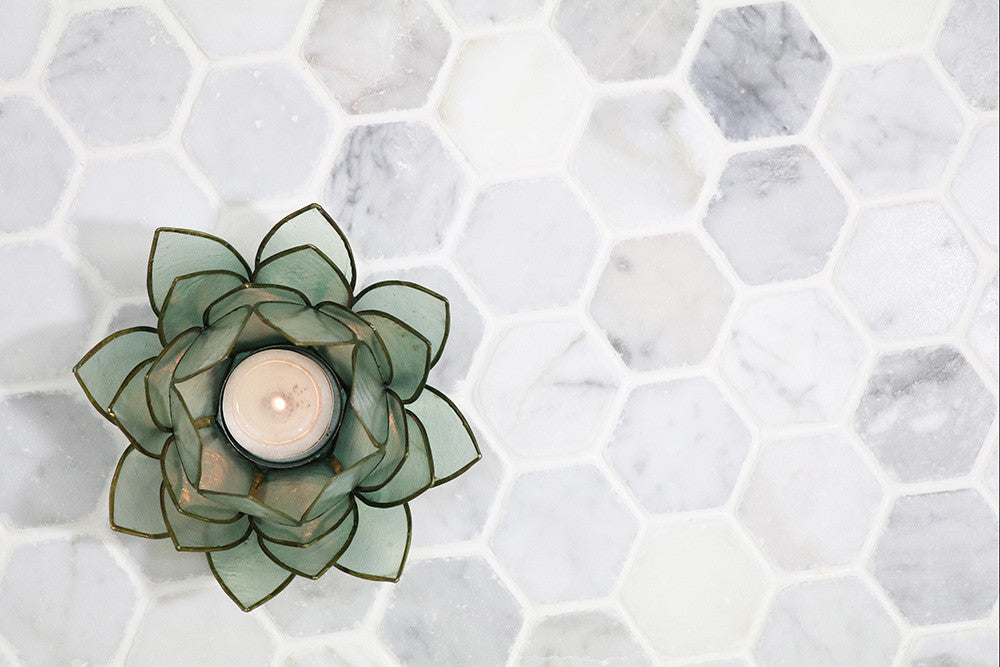 Antique Carrara Marble Hexagon