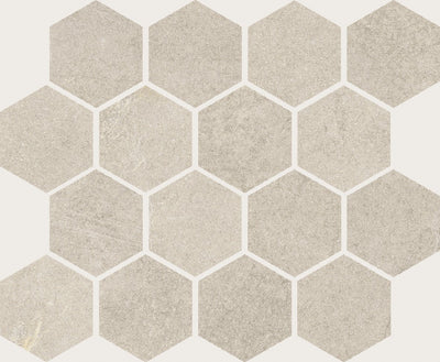 Ivory / 2.75x3.25 Hexagon Mosaic / Matte