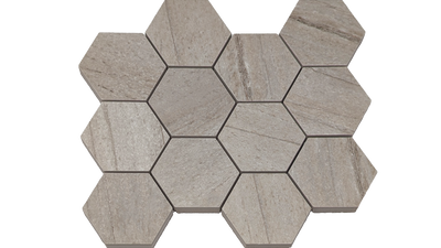 Greige / 3x3.5 Hexagon Mosaic / Matte