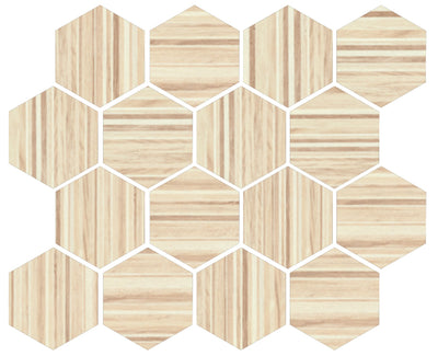 Beige / 3x3 Hexagon Mosaic / Matte