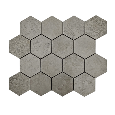 Grey Cross / 2.7x3.1 Hexagon Mosaic / Matte