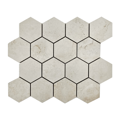 Ivory Cross / 2.7x3.1 Hexagon Mosaic / Matte