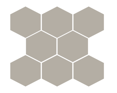 Greige / 2.5x2.5 Hexagon Mosaic / Glossy