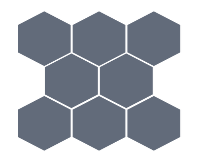 Cobalt / 2.5x2.5 Hexagon Mosaic / Glossy