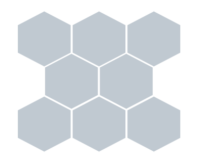 Ice / 2.5x2.5 Hexagon Mosaic / Glossy