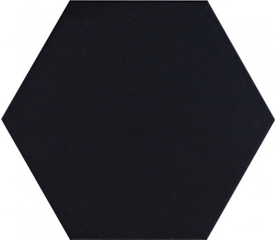 Black / 8x9 Hexagon / Porcelain Matte