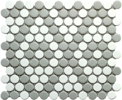White & Grey / Penny Rounds / Matte