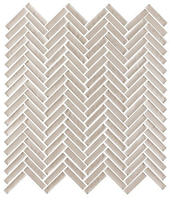 Quartz / .375x1.875 Herringbone Mosaic / Glossy